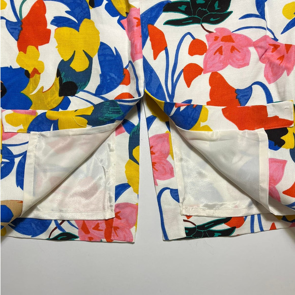 J Crew Sz 2 Morning Floral Pintucked Midi Skirt Abstract Colorful A Line Pencil - Picture 5 of 11